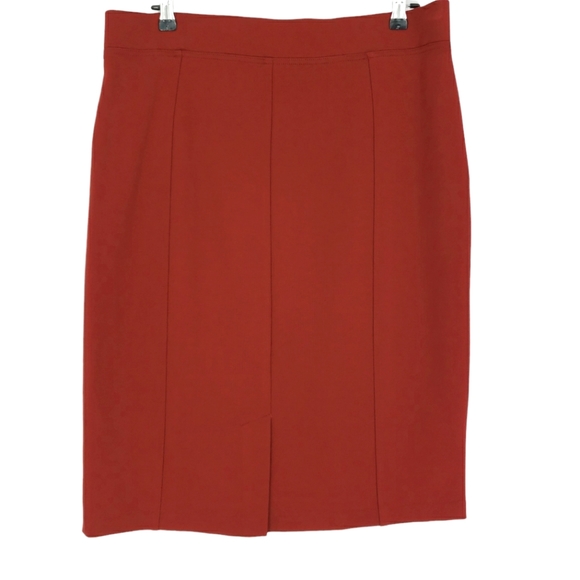 NYDJ Lift Tuck Pencil Skirt Red Stretch Waist Pull On Knit - Picture 4 of 8
